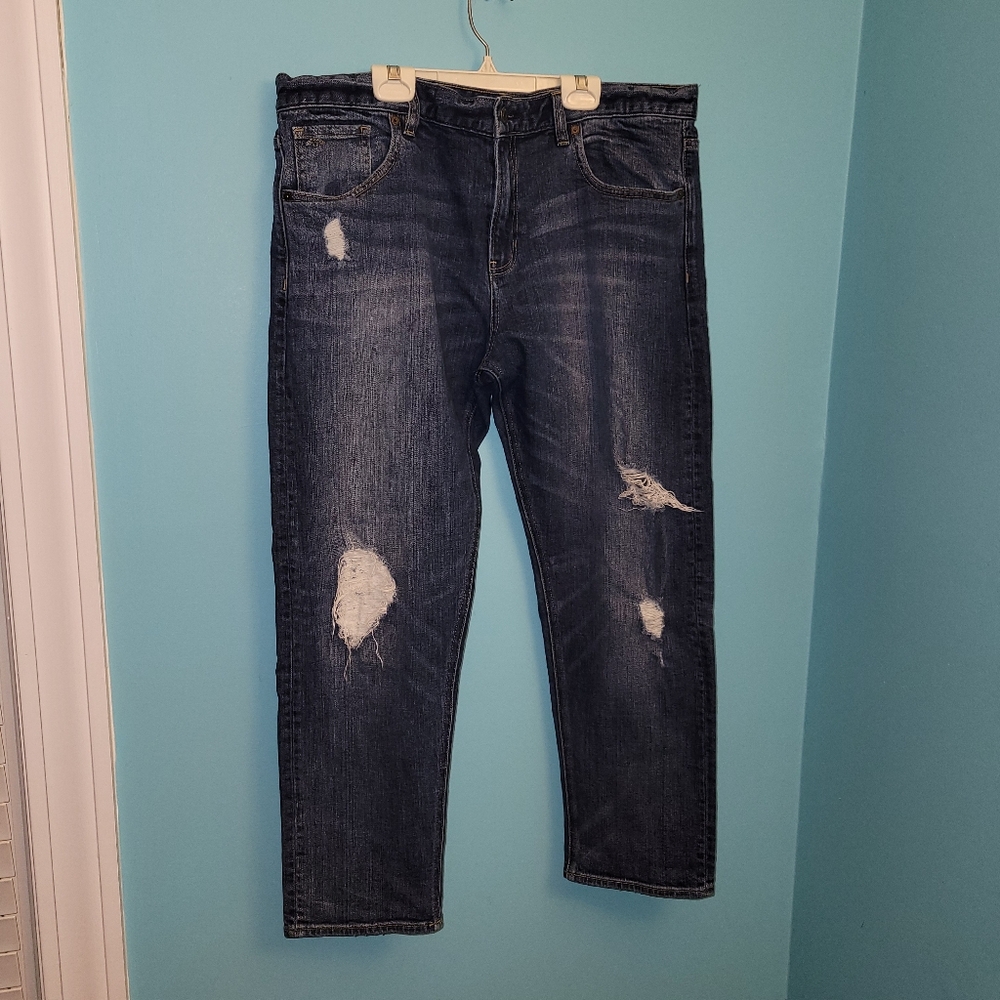 Armani Exchange Darkwash Jeans Distressed Sz. 32 Waist Boyfriend